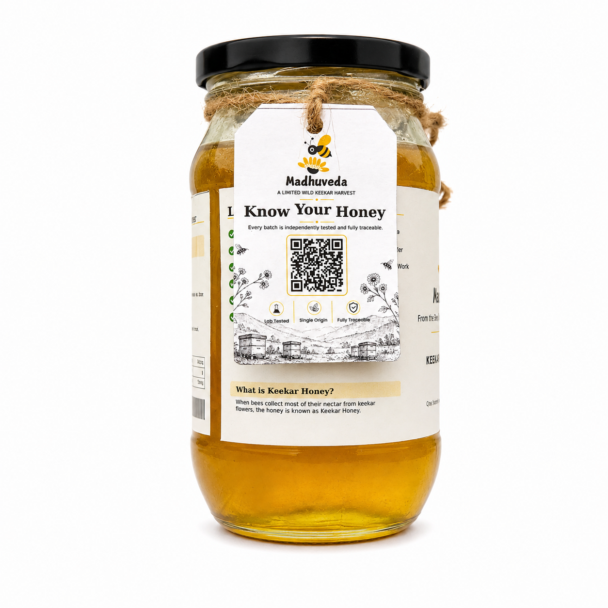 madhuveda keekar honey front tag